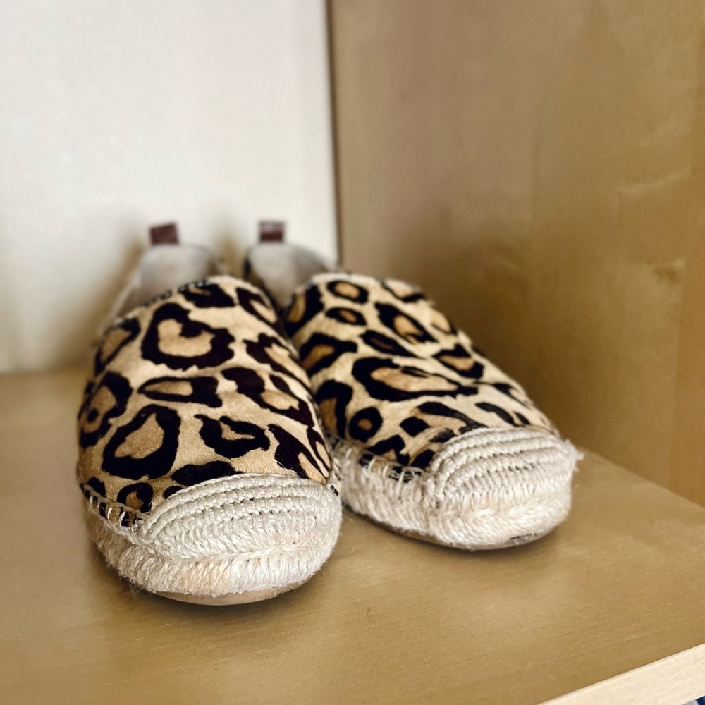 Sam Edelman Khloe genuine calf hair leopard print espadrille flats size 6.5 - Picture 7 of 9